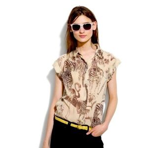 Madewell Silk Safari Print Blouse